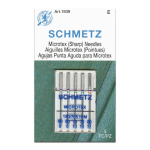 Agulhas Máquina de Costura Doméstica Nº 60-80 ( Sortido)(Seda / Microfibra / Laminados) - Schmetz