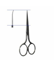 Tesoura Bordar Curva Niquelada 4"(10cm) - IDEAS