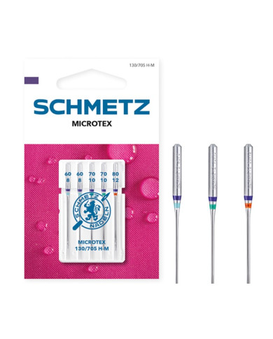 Agulhas Máquina de Costura Doméstica Nº 60-80 ( Sortido)(Seda / Microfibra / Laminados) - Schmetz
