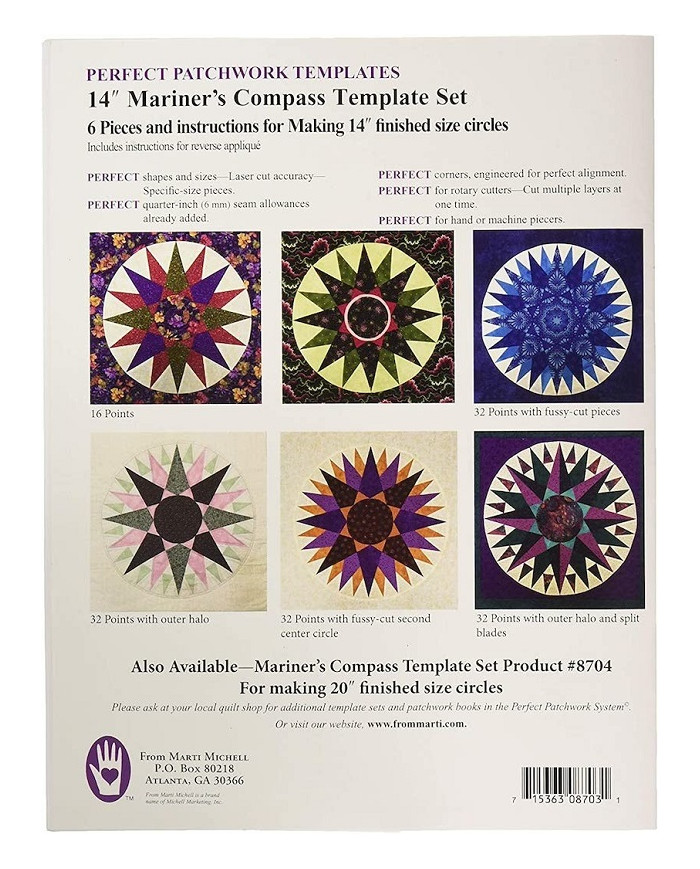 14" Mariner's Compass Template Set