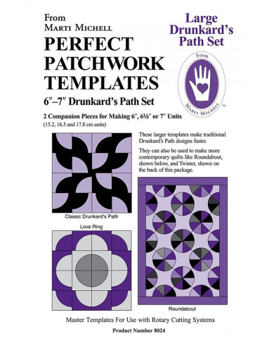 Patchwork Template Drunkard Path Set 6"-7" Marti Michell