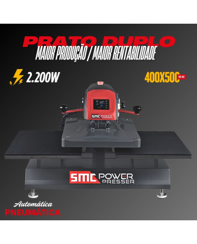 Prensa Térmica SMC POWER PRESSER c/ prato duplo 40x50cm