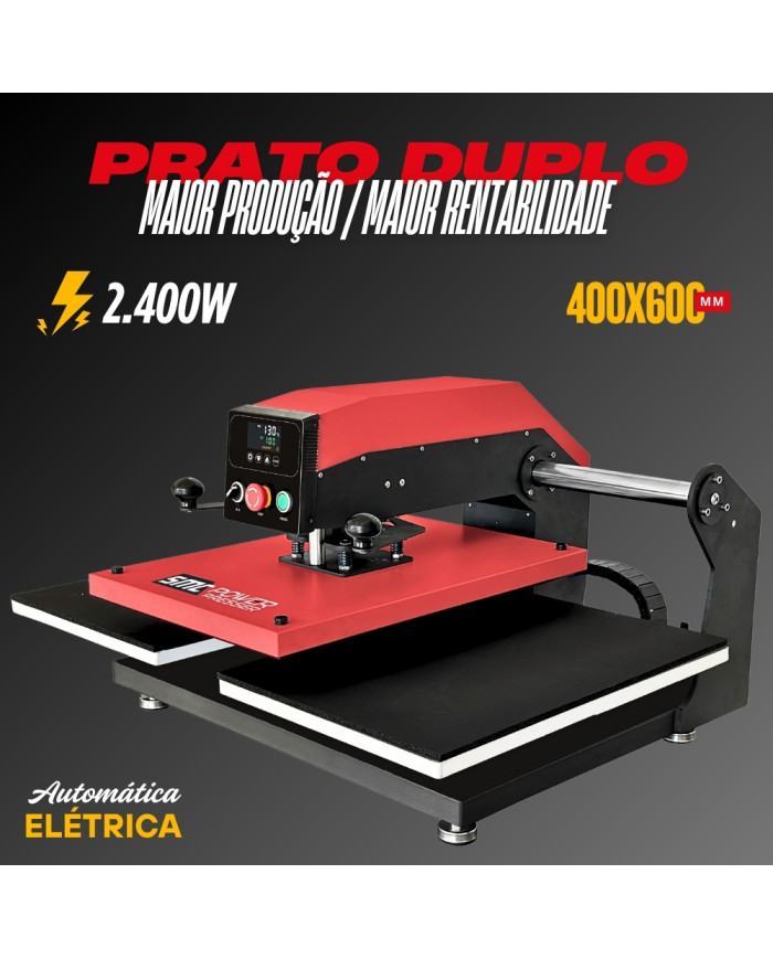 Prensa Térmica SMC POWER PRESSER c/ prato duplo 40x60cm