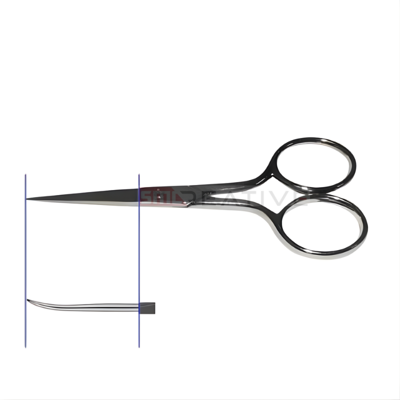 Tesoura Bordar Curva Niquelada 4"(10cm) - IDEAS