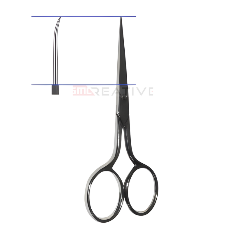 Tesoura Bordar Curva Niquelada 4"(10cm) - IDEAS