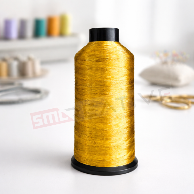 Linha Metálica de Bordar à Máquina - 59%Nylon 41%Polyester (5000M) Ouro