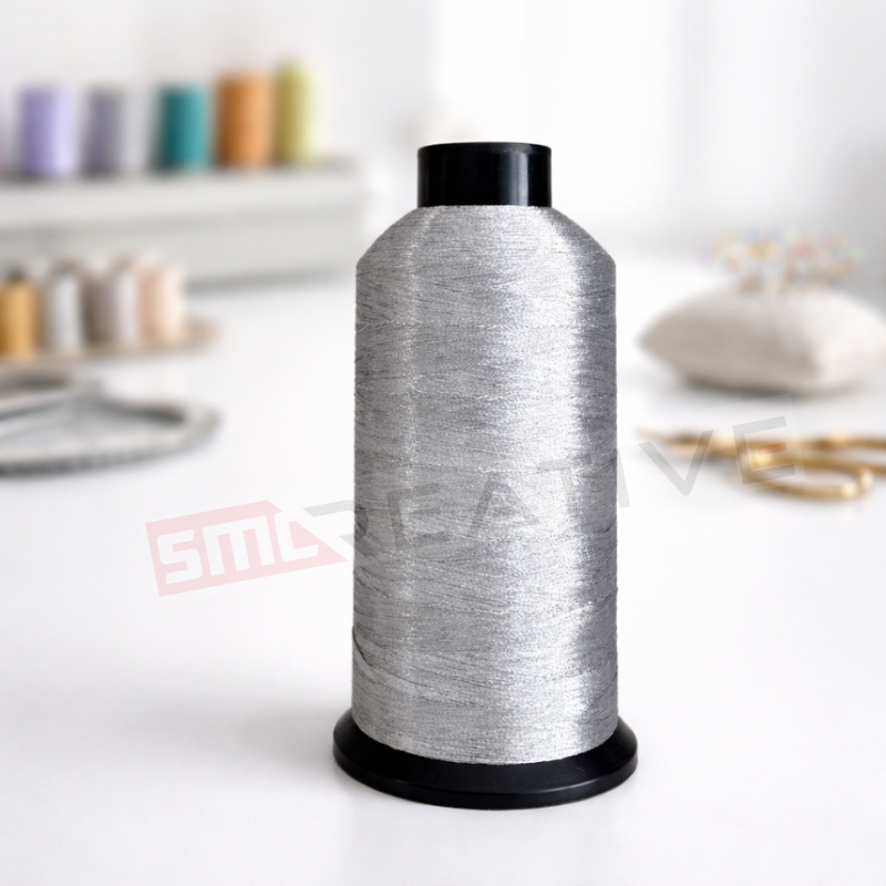 Linha Metálica de Bordar à Máquina - 59%Nylon 41%Polyester (5000M) Prata