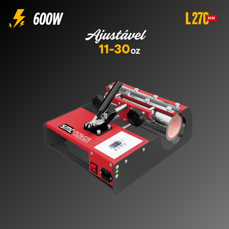 Prensa manual p/Canecas/Garrafas SMC POWER PRESSER 11-30OZ Horizontal