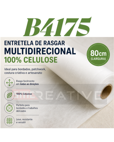Entretela de Rasgar Multidirecional 100% Celulose 80cm(L)