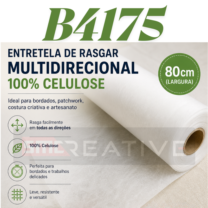 Entretela de Rasgar Multidirecional 100% Celulose 80cm(L)