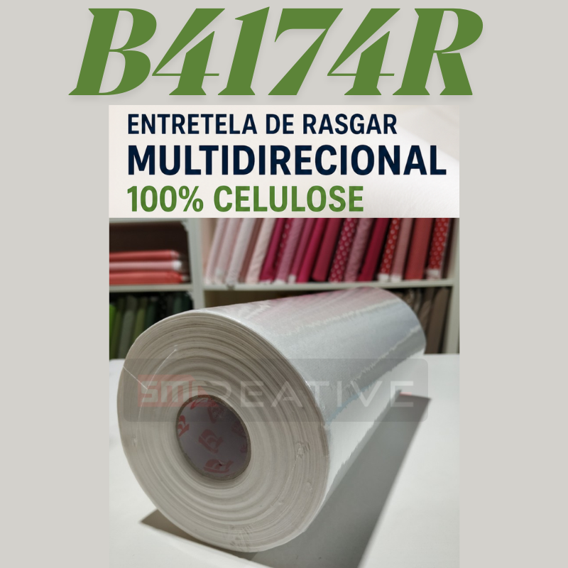 Rolo de Entretela de Rasgar Multidirecional - 100% Celulose - 50gr/m2 - 25Mx39CM - Branca