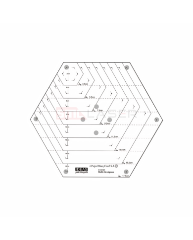 Régua multi hexagono 2cm-17,5cm - IDEAS