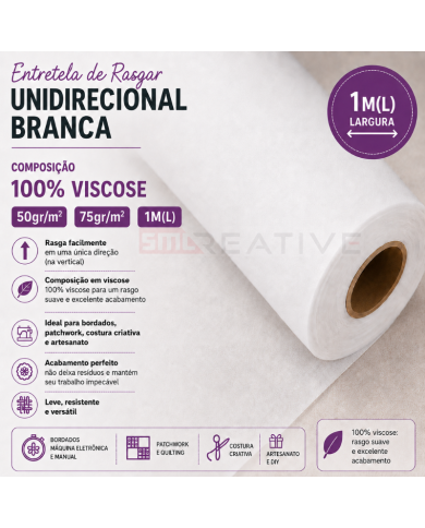 Entretela Multidirecional de Rasgar 100% Viscose 1M(L)