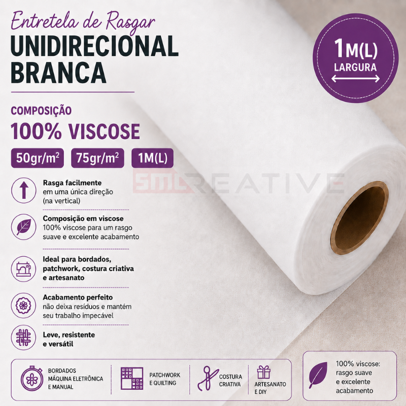 Entretela Multidirecional de Rasgar 100% Viscose 1M(L)