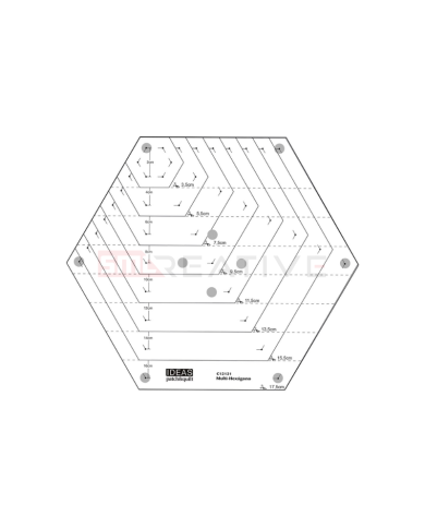 Régua multi hexagono 2cm-17,5cm - IDEAS