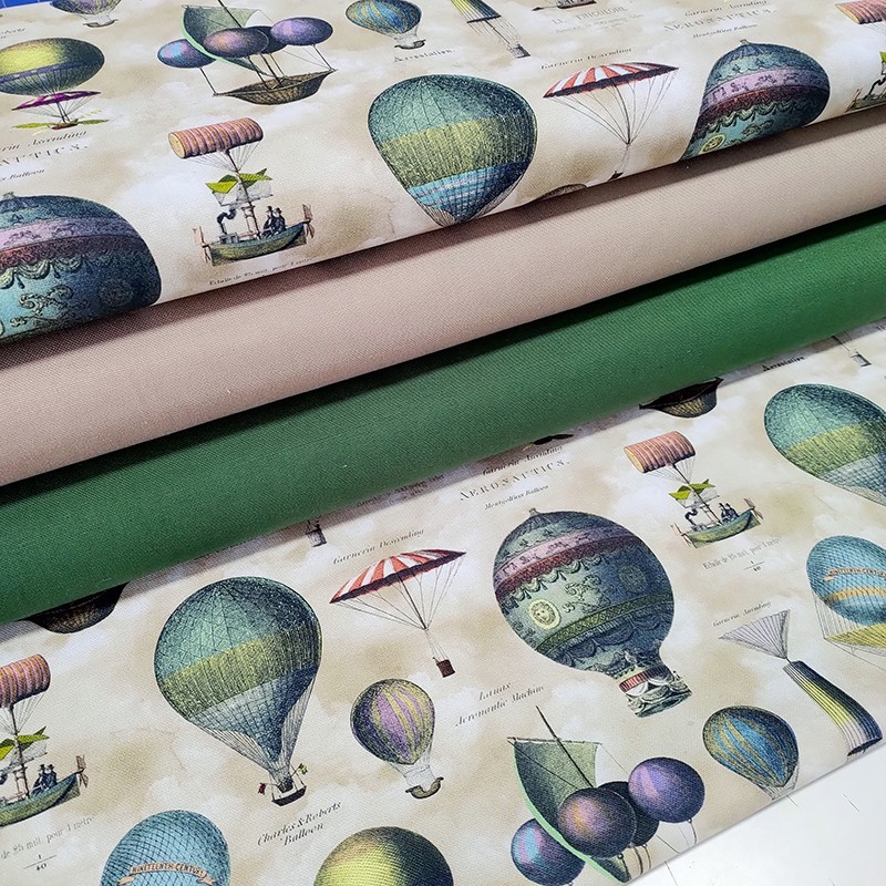 Tecido Canvas - Vintage Balloons