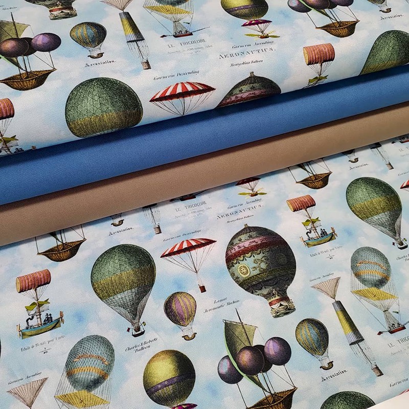 Tecido Canvas - Vintage Balloons