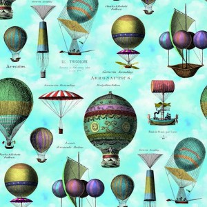 Tecido Canvas - Vintage Balloons