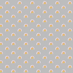 Tecido Cute Rainbow - Cinza 1.40M(L)