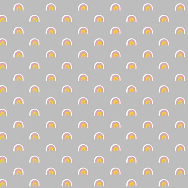 Tecido Cute Rainbow - Cinza 1.40M(L)