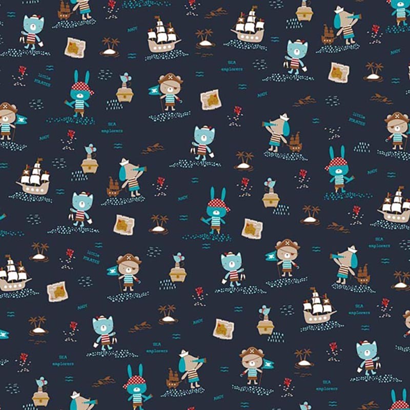 Tecido Pirates - Navy 1.50M(L)