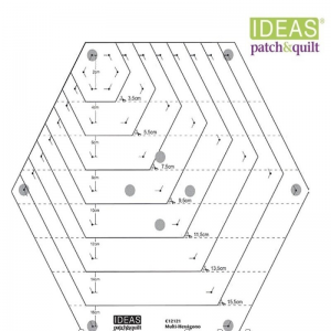 Régua multi hexagono 2cm-17,5cm - IDEAS